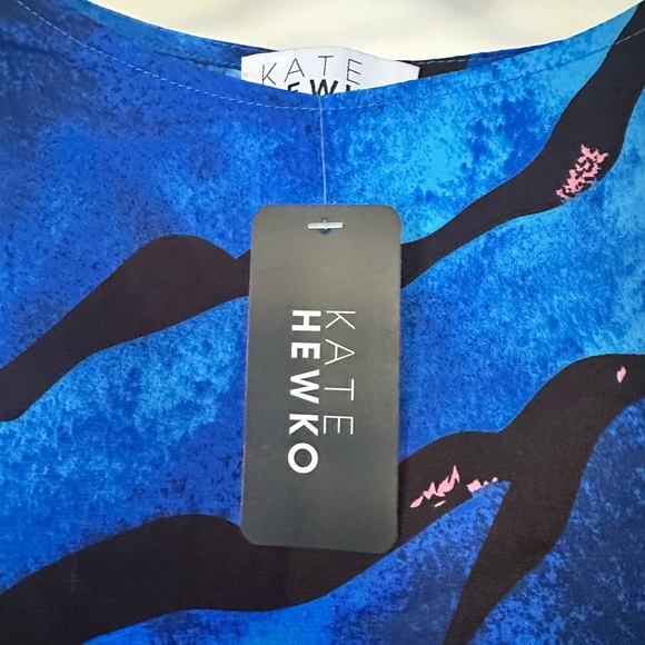 Vibrant Blue Ruffled Women's Blouse - Picture 3 of 5